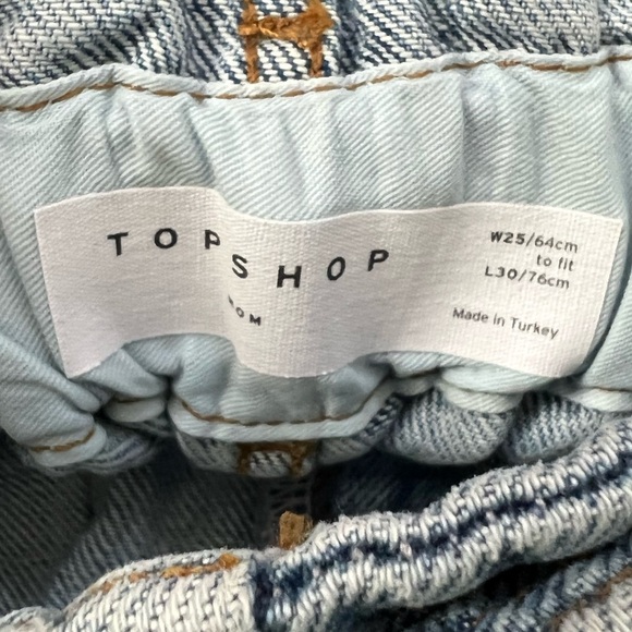 New TOPSHOP Women's Topshop Paperbag High Waist Mom Jeans size 25 - Picture 9 of 10